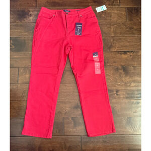 Gloria Vanderbilt Amanda Jeans Women Firelight Red Slimming Tapered Leg 16 Short